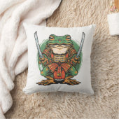 侍のカエル戦士 スロー枕 クッション (ブランケット)