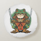 侍のカエル戦士 丸型クッション (裏面)