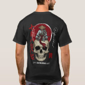 侍のドクロTシャツ - 暗い日本人戦士と Tシャツ (裏面)