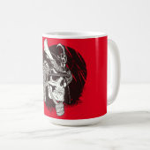 侍の兜を被ったドクロ コーヒーマグカップ (正面右)