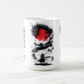 侍の戦士と竜の戦い コーヒーマグカップ (中央)