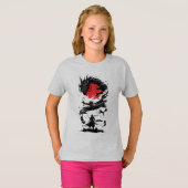 侍の戦士と竜の戦い Tシャツ (正面フル)
