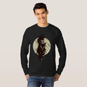 侍の戦士のシルエットデザイン Tシャツ (正面フル)