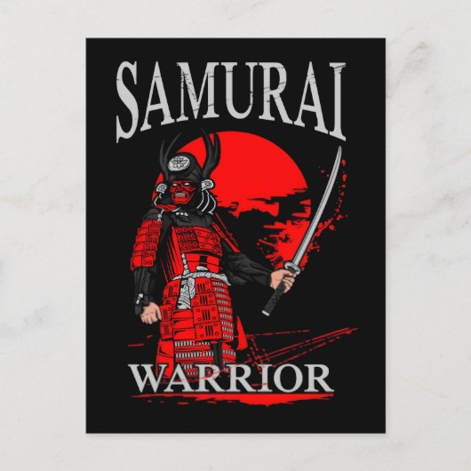 侍の戦士の刃:大胆な筆致の戦闘禁止 ポストカード (正面)