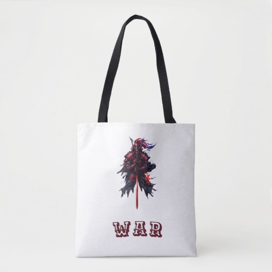 侍の戦士アートグラフィックTシャツ – tshart トートバッグ (正面)