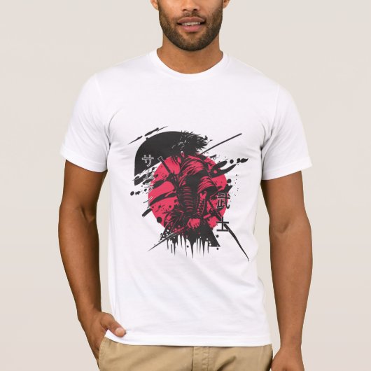 侍の戦士グラフィックTシャツ Tシャツ (正面)