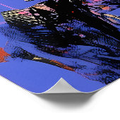 侍の戦士ポートレートはっきりしたinグラフィティ・アート ポスター (角)