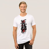 侍の武士グラフィックTシャツ トライブレンドTシャツ (正面全面)