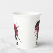 侍の武士マグカップ - 武士道コードデザイン 紙コップ (右)