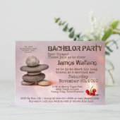 侍の禅ストーン独身最後の夜カスタマイズ可能 招待状 (スタンド正面)