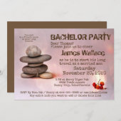 侍の禅ストーン独身最後の夜カスタマイズ可能 招待状 (正面/裏面)