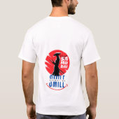 侍の笑顔 ユニークな武士デザイン Tシャツ (裏面)
