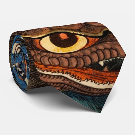 侍の蛇と戦う ネクタイ (ロール)