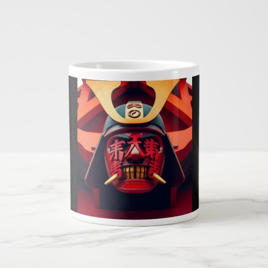 侍の面 ジャンボコーヒーマグカップ (正面)