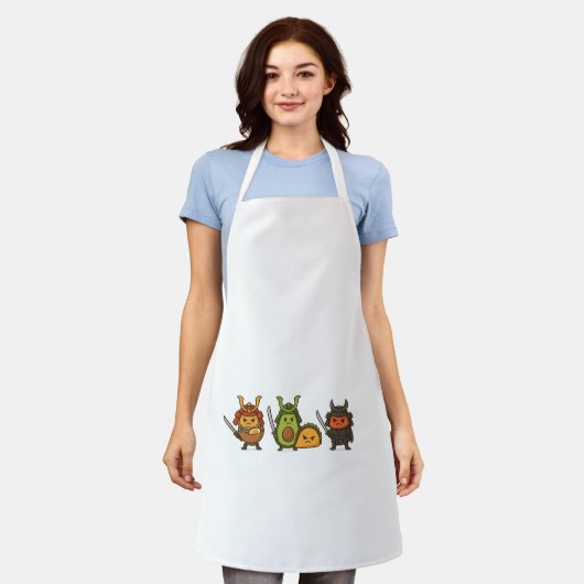 侍の食べ物の戦士 エプロン (着用した状態)