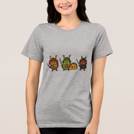 侍の食べ物の戦士 トライブレンドＴシャツ (正面)