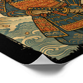 侍キャット日本のウォリアー浮世絵の猫S ポスター (角)