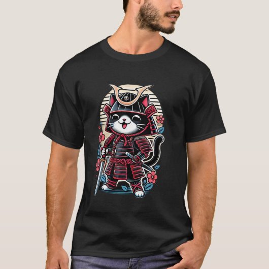 侍サムライ猫忍者ネコ Tシャツ (正面)