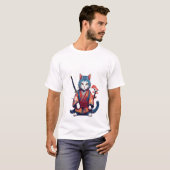 侍サムライ猫忍者戦士Tシャツ Tシャツ (正面フル)
