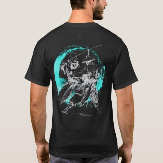 侍デュエル3 ダークブルー Tシャツ (裏面)