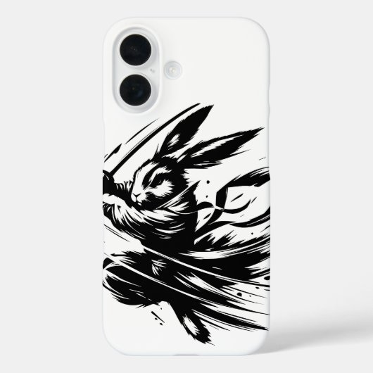 侍兎ブラックインク戦士ウサギ Case-Mate iPhoneケース (裏面)