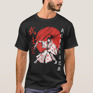 侍女戦士の女性武士道コードジャパン Tシャツ