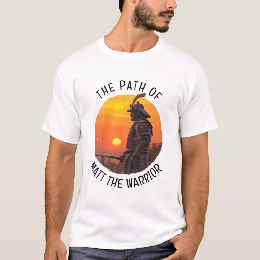 侍戦士と太陽のシルエット Tシャツ (正面)