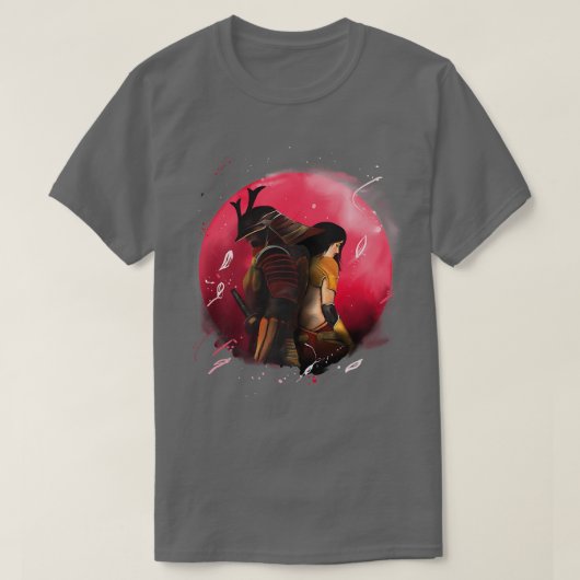 侍日本の刀 Tシャツ (デザイン正面)