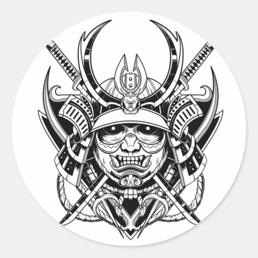 侍日本の士族 ラウンドシール (正面)