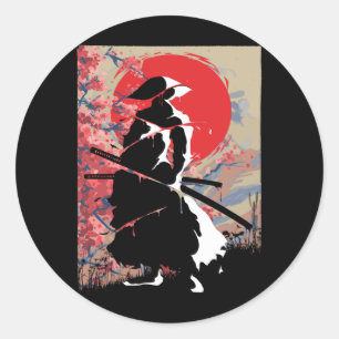 侍日本の士日本武士道剣士 ラウンドシール