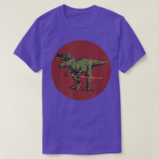 侍日本の恐竜TReとカタナ恐竜 Tシャツ (デザイン正面)