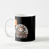 侍日本の戦士かわいい猫アニメ愛好家 コーヒーマグカップ (左)