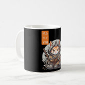 侍日本の戦士かわいい猫アニメ愛好家 コーヒーマグカップ (正面左)