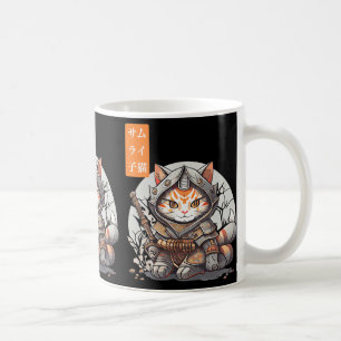侍日本の戦士かわいい猫アニメ愛好家 コーヒーマグカップ