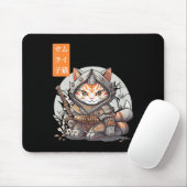 侍日本の戦士かわいい猫アニメ愛好家 マウスパッド (マウス)