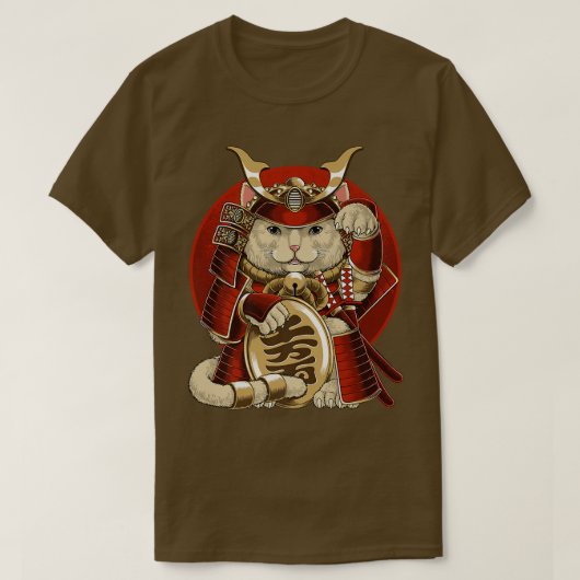 侍日本の招き猫武士道美学 Tシャツ (デザイン正面)