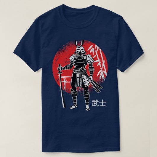 侍日本の日本刀剣士 Tシャツ (デザイン正面)