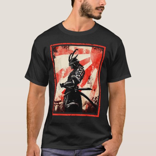 侍日本の武士道浪人旭日カタナS Tシャツ (正面)