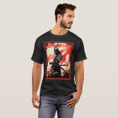 侍日本の武士道浪人旭日カタナS Tシャツ (正面フル)