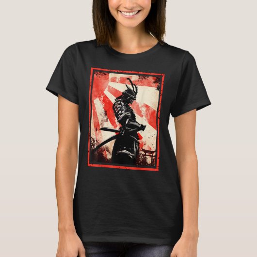 侍日本の武士道浪人旭日カタナS Tシャツ (正面)