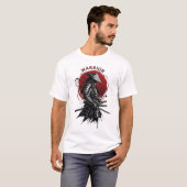 侍武者 旭日 日本風インクスタイル Tシャツ (正面フル)