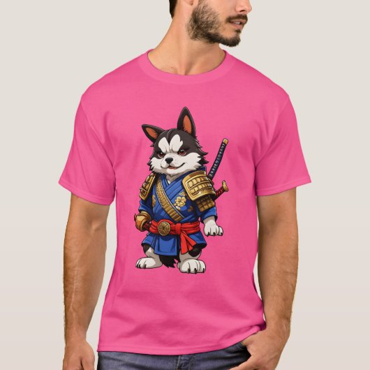 侍犬の友達少年 Tシャツ (正面)