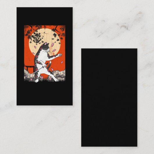 侍猫剣日本の士子猫 名刺 (正面/裏面)