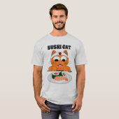 侍猫 寿司 Tシャツ (正面フル)