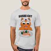 侍猫 寿司 Tシャツ (正面)