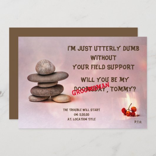 侍禅石 groom customizable 招待状 (正面/裏面)