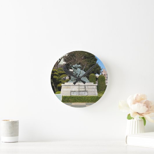 侍鎌倉権五郎景政歌舞伎像 ラウンド壁時計 (ホーム)