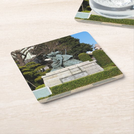 侍鎌倉権五郎景正歌舞伎像 スクエアペーパーコースター (アングル)