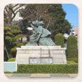 侍鎌倉権五郎景正歌舞伎像 スクエアペーパーコースター (正面)