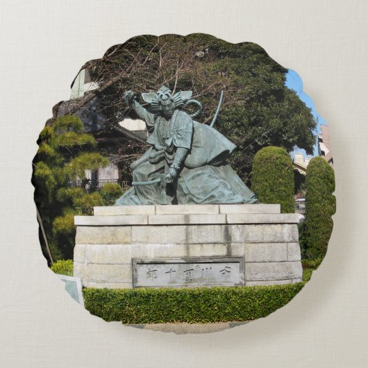 侍鎌倉権五郎景正歌舞伎像 ラウンドクッション (正面)